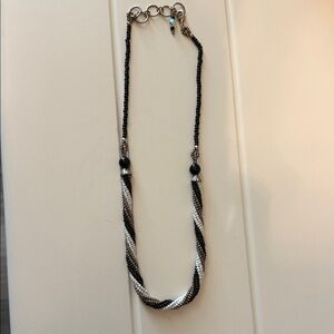 Elegant Black and White Beaded Necklace